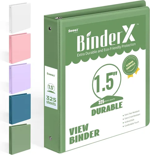 Miniatura 16 de BinderX - Carpeta de 3 anillos redondos extraduradera de 1 pulgada, se adapta a 175 hojas de papel de 8.5 x 11 pulgadas, cubierta personalizable