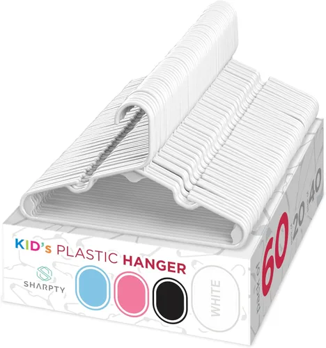 Miniatura 15 de Sharpty Perchas de plástico para niños, perchas para ropa de bebé, niños pequeños y niños, uso estándar diario, ideal para armario de niños y niñas