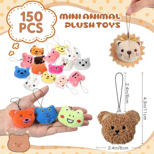 Miniatura 2 de Libima 150 piezas de mini animales de peluche de mar, animales de frutas de peluche para llavero, juego para carnaval, cumpleaños, aula, premios