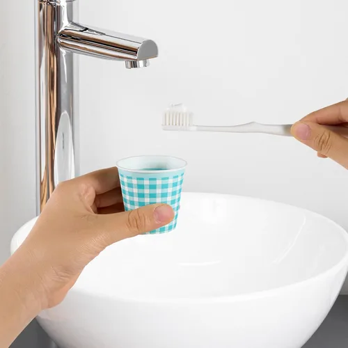 Miniatura 5 de LITOPAK Paquete de 480 vasos de papel de 3 onzas, vasos de baño desechables coloridos, tazas pequeñas para enjuague bucal para el hogar, baño
