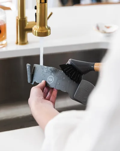 Miniatura 7 de The Silicone Kitchen Colador de silicona con clip, colador para la mayoría de ollas, sartenes, cuencos, ideal para pasta, verduras, frutas,
