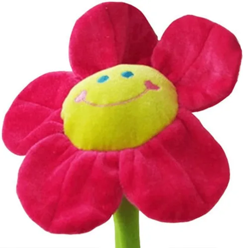 Flor artificial de peluche, ramo de girasol de felpa con tallos flexibles, flores rellenas para decoración del hogar para bodas, fiestas, 2-Rosa