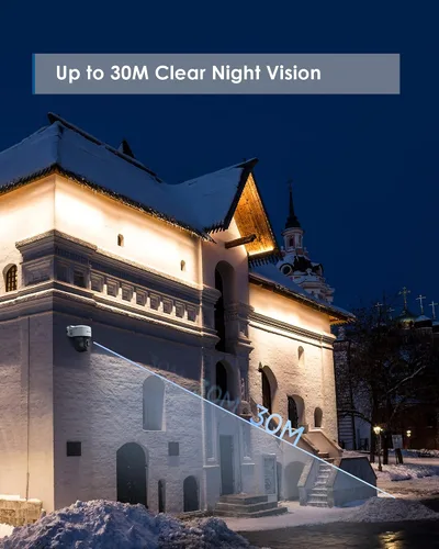 Miniatura 7 de SANNCE Cámara domo 1080P PT, cámara de seguridad exterior panorámica/inclinación de 2MP, visión nocturna de 98.4 ft para sistema de vigilancia CCTV