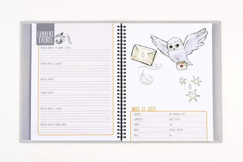 Miniatura 5 de Conquest Journals - Álbum de Harry Potter Little Keeper para bebé, captura recuerdos mágicos, baby shower hasta los 5 años, cubierta de lino gris