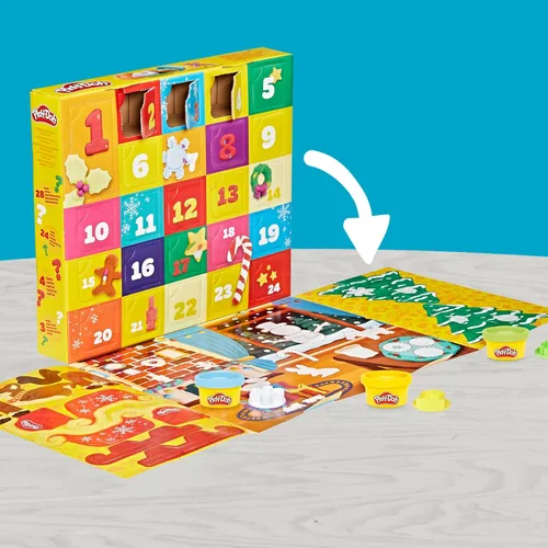 Miniatura 10 de Calendario de Adviento de Play-Doh para niños, cuenta regresiva de 24 días, múltiples regalos sorpresa detrás de cada puerta, manualidades y artes