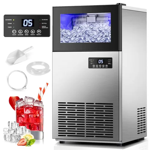 Miniatura 13 de Nugget - Máquina de hacer hielo 3 en 1 para encimera, 50 libras/24 horas, fabricación rápida de LCE en 10 minutos, función de limpieza automática