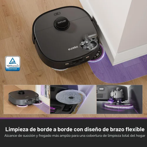 Miniatura 6 de Eureka J15 Pro Ultra Robot - Aspirador y fregona con base autovaciada, 16,200 Pa de succión, diseño de mopa con brazo flexible, lavado con agua