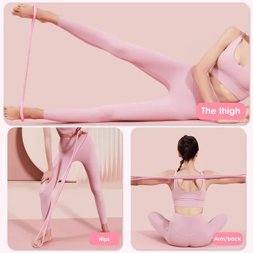 Miniatura 3 de Adorila Paquete de 2 bandas de resistencia con asas, bandas de ejercicio de silicona para mujeres, bandas elásticas de fitness para brazos, espalda