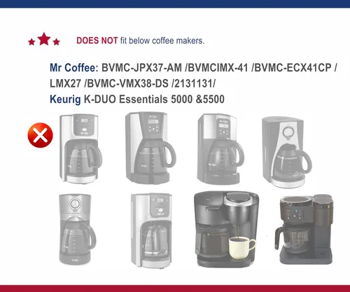 Miniatura 7 de Repuesto universal para cafetera de 12 tazas, compatible con Mr Coffee, Black&Decker, Hamilton Beach y la mayoría de las cafeteras de marcas