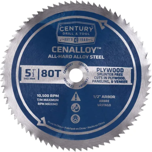 Miniatura 10 de Century Drill & Tool 08236 Cenalloy Hoja de sierra circular de madera contrachapada 3-3/8" por 80T