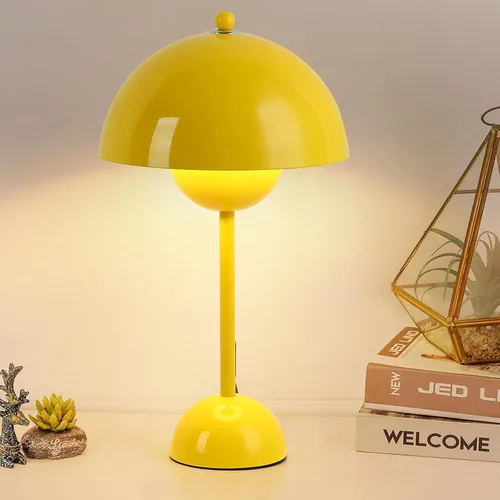 Miniatura 9 de COSYLUX Moderna lámpara de mesa pequeña para dormitorio, bonita lámpara de lectura con pantalla de cúpula reflectante para sala de estar, habitación