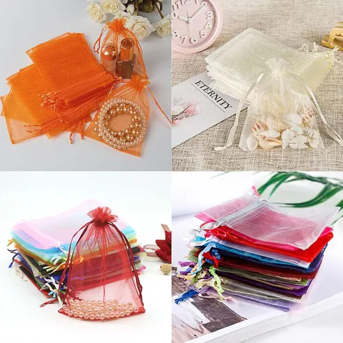 Miniatura 3 de SAOYOAS 100 bolsas de organza de 4 x 6 pulgadas a granel, bolsas de organza con cordón para joyería, boda, fiesta, Navidad, bolsa de regalo
