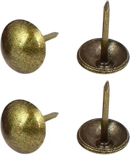 Tachuelas de tapicería, paquete de 100, adornos decorativos de cabeza de clavo, tachuelas para muebles para sofá, silla, cama y otros muebles (latón