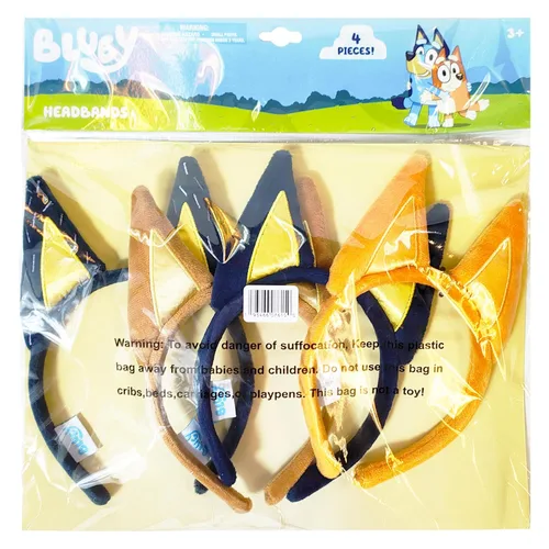 Miniatura 7 de LUV HER Bluey Party Supplies - 4 diademas de orejas de animal para disfraz de animales, orejas suaves de felpa, diademas elásticas familiares