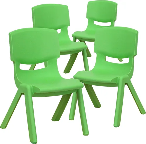 Miniatura 27 de Flash Furniture - Silla escolar apilable de plástico azul con altura de asiento de 10 1/2 pulgadas