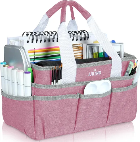 Miniatura 26 de JJRING Bolsa Organizadora de Transporte para Manualidades, Organizador de Almacenamiento de Arte con Múltiples Bolsillos, Bolsa de Costura Morado