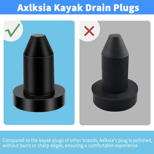 Miniatura 3 de Axlksia Paquete de 12 tapones de drenaje de kayak de 1/2 pulgada para pelícanos, kayaks Sun Dolphin, tapones de silicona para kayak de repuesto