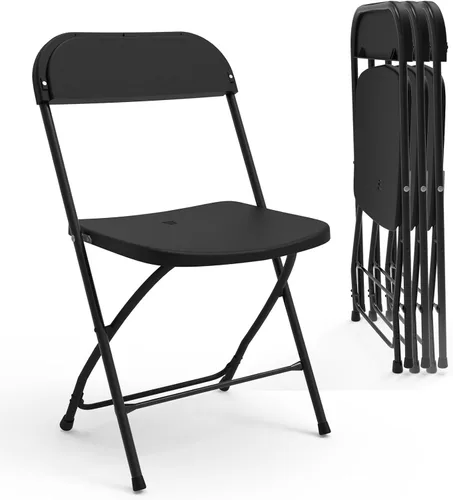 Miniatura 10 de SHGJ&SOFT Juego de 2 sillas plegables con asientos y respaldos acolchados, silla con marco de metal negro para interiores y exteriores, oficina