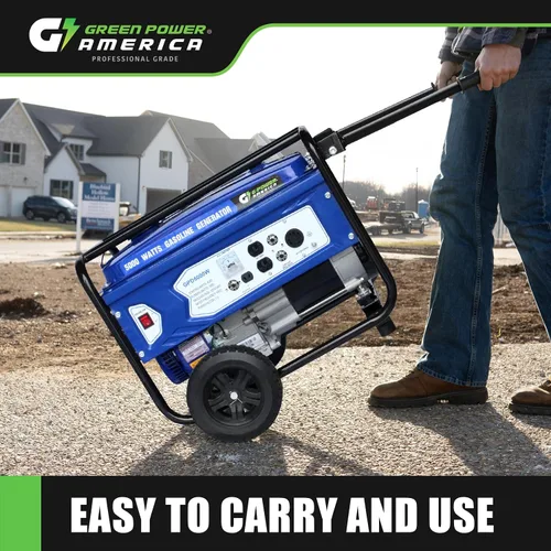 Miniatura 7 de Green-Power America Generador de gasolina GPD5000W, Verde/Negro