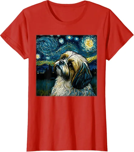 Miniatura 90 de Camiseta Surrealism Starry Night Shih Tzu Dog
