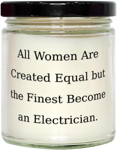 Inspire Electrician Scent Candle, All Women are Created Equal, Gifts for Coworkers, Present from Colleagues, for Electrician, Scented Candles,
