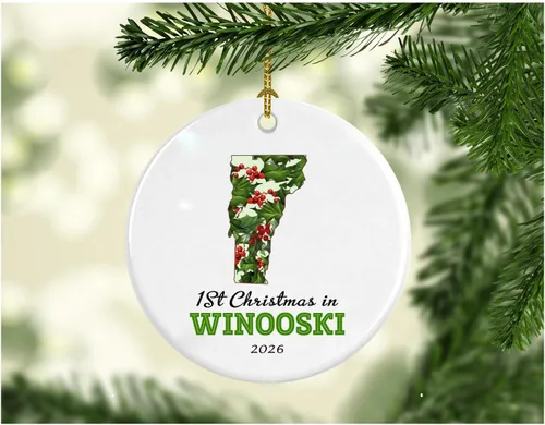 Christmas Ornament Intended for Winooski VT City State Name 1st Christmas in Winooski Vermont Keepsake Ornament Xmas Tree Decoration Gift New