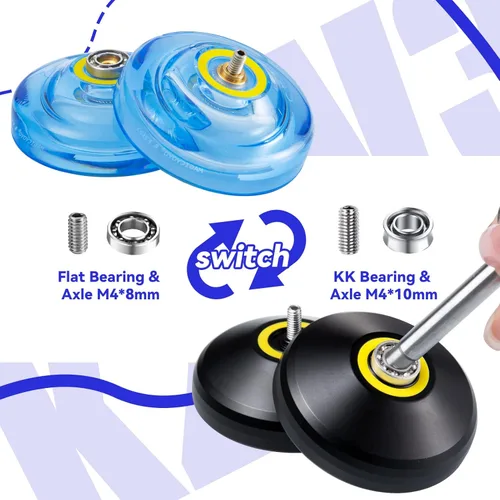 Miniatura 3 de MAGICYOYO Yoyos responsivos para niños principiantes, paquete de 2 Pro Yoyo, truco de doble función, Yoyo V3 + Yoyo K2 de cristal con 12 cuerdas