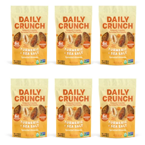 Daily Crunch Almendras germinadas y nueces deshidratadas para un crujido único, apto para dieta cetogénica, sin OMG, sin gluten, 4 onzas (paquete de