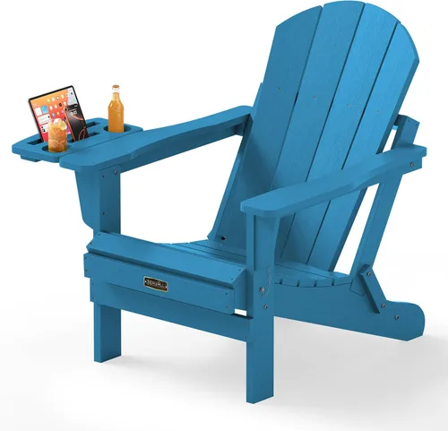 Miniatura 23 de SERWALL - Silla plegable Adirondack para patio, jardín, exterior, resistente a la intemperie, sillas para hoguera, color naranja