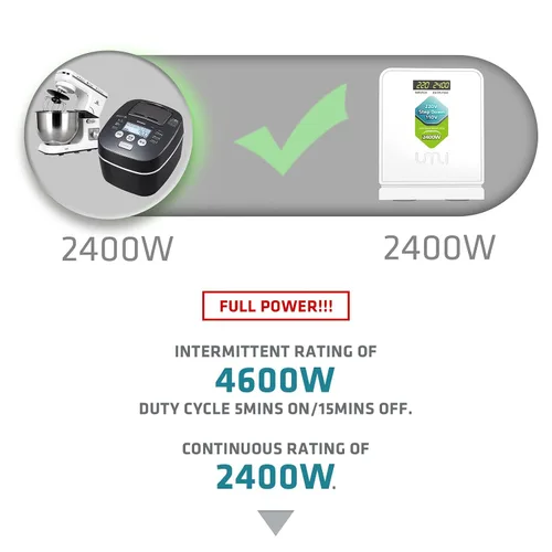 Miniatura 8 de UMI 2400W Convertidor de voltaje de 220 V a 110 V, convertidor de potencia de 220 V a 110 V de servicio pesado con modo automático, convertidor