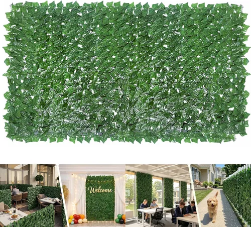 Bybeton Pantalla de Cerca de Privacidad de Hiedra Artificial - 40" X 80" Anti-UV Hojas Falsas Enredaderas - Privacidad para Patio Balcón, Jardín,