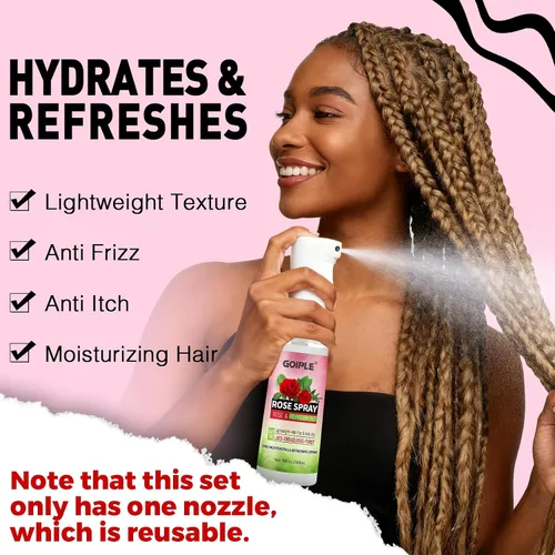 Miniatura 4 de 2 unidades de agua de rosas para el cabello Loc Spray hidratante refrescante para rastas – Crema hidratante para el cuero cabelludo de agua de rosas