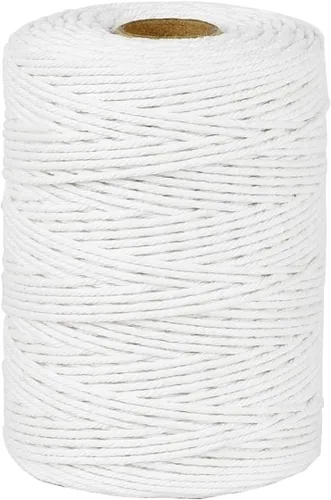 Miniatura 9 de PerkHomy Cuerda de algodón para carniceros 700 pies 2mm de grosor, cordel para cocinar, apto para alimentos, manualidades, cocina, carne de Blanco