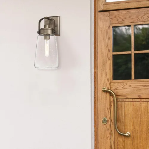 Miniatura 11 de Gage - Lámpara industrial de vidrio y metal para exteriores, color oro toscano