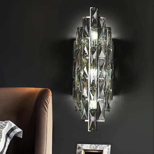 Miniatura 13 de Modernos apliques de pared cromados de cristal, lámparas de pared, lámpara de pared interior, lámparas de montaje en pared para sala de estar