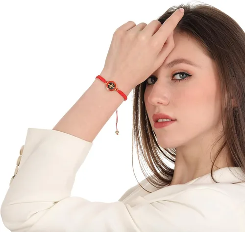Miniatura 5 de 612 pulseras de la Virgen María San Benito San Juda rosario hechas a mano nudo rojo pulsera de la suerte para hombres o mujeres como regalo y se