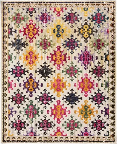Miniatura 3 de SAFAVIEH Monaco Collection - Alfombra para pasillo, 2.2 x 6 pies, diseño bohemio de enrejado de diamantes, no desprende pelusa y de fácil cuidado