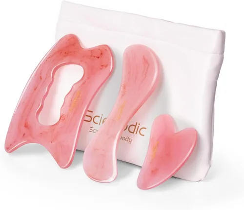 Miniatura 30 de Scienlodic Gua Sha - Herramienta de masaje con mango (resina), herramienta de raspado Guasha más grande para masaje de espalda, cuello, cara