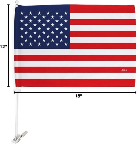 Miniatura 5 de Bandera de Estados Unidos con poste para coche, bandera para carros, 2 unidades, bandera de América, capó para auto, 4 de julio, decoración