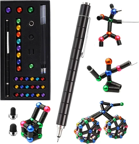 Miniatura 18 de Relleno de Calcetín Navideño Bolígrafo Fidget Magnético, Bolígrafo Magnético para Chicos Adolescentes, Bolígrafo Magnético de Descompresión Juguete