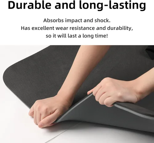 Miniatura 4 de PAIDU Yoga Mat Non Slip Anti-tear,extra thick-2/5 inch（10MM）High Resiliency Professional POE Yoga Mats for Women Men Kids,72"x24"inch,Workout, Yoga