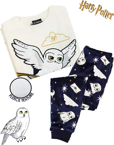 Miniatura 3 de Harry Potter Conjunto de pijama para niñas Hedwig de manga larga y pantalones de forro polar