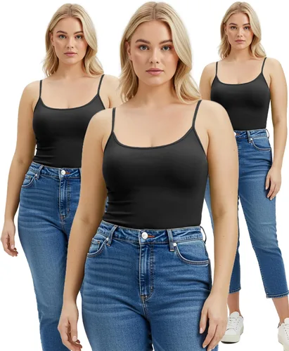 Miniatura 307 de Emmalise Camisola larga casual básica para mujer, con tirantes ajustables, top en capas