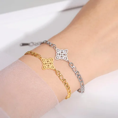 Miniatura 15 de Pulsera de nudo de bruja, nudo celta, símbolo de Wicca pagana, nudo mágico, pulsera de joyería de brujería, pulsera de acero inoxidable ajustable