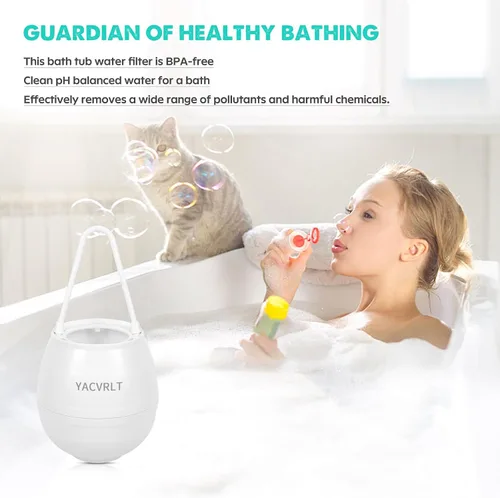 Miniatura 4 de Filtro de agua de baño para grifo de bañera, filtración de 10 etapas de 5,000 galones, elimina cientos de contaminantes, filtro de bañera