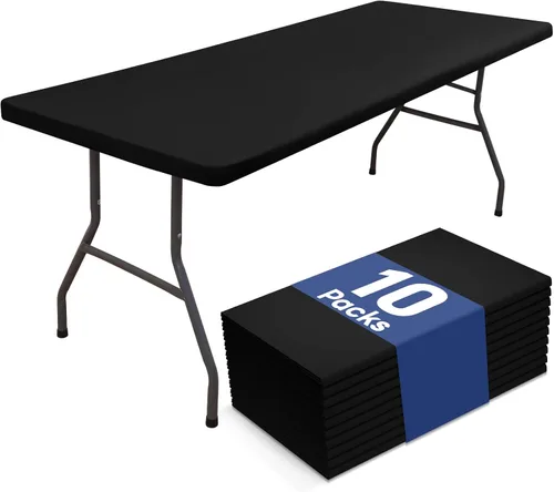 Miniatura 39 de homing Mantel cuadrado ajustable de poliéster impermeable, protector de mesa lavable para picnic, campamento, al aire libre (negro, 34 x 34 pulgadas)