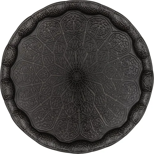 Miniatura 6 de Alisveristime Bandeja turca otomana para servir té y café, 13.60 pulgadas, metal con motivos tradicionales, disponible en cinco