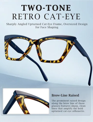 Miniatura 7 de MODFANS Gafas de lectura de gran tamaño 0.5 para mujer, paquete de 4 lectores grandes para mujer, lentes de lectura extra anchos con bloqueo de luz