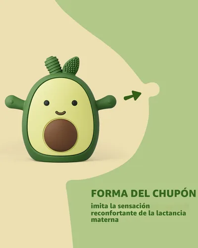 Miniatura 2 de ChooKaChoo Juguete de dentición para bebés de silicona con aguacate, manoplas de dentición para bebés mayores de 3 meses, mordedores de muñeca