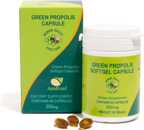 Propóleo verde brasileño - Apoyo inmunológico - 900 mg diarios (3 cápsulas x 300 mg) - 90 cápsulas blandas